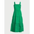 thumbnail image 4 of Free Assembly Women’s Cotton Tiered Midi Dress with Pockets, Sizes XS-XXL, 4 of 5