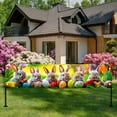 thumbnail image 7 of 1 2D flat banner, Easter bunny, colorful Easter eggs and tulips, festival-themed decoration, polyester, 78.74×17.72 inches, Easter celebration banner, suitable for lawns, porches, indoor and outdoor, 7 of 7