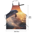 thumbnail image 5 of Lsque Sunset Dancing Dolphin Waterproof Apron Chef Aprons for Men Heavy Duty Chemical Work Apron Extra Long Grilling Aprons with Adjustable Bib Apron, 5 of 9