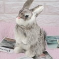 thumbnail image 4 of Nimomo Peluche Lapin Modèle Portable Mini Réaliste Peluche Lapin Réaliste Animal Pâques Maison Ornement Simulation Jouet Modèle Cadeau (Gris), 4 of 7