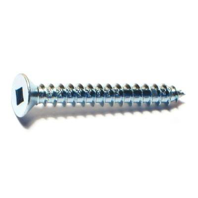 

#10 x 1-1/2 Zinc Plated Steel Square Drive Flat Head Sheet Metal Screws SMSFLS-272