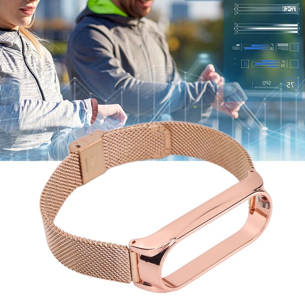 Correa de metal compatible con reloj inteligente Xiaomi Mi Band 6, repuesto de correa de acero, accesorios de pulsera, oro rosa