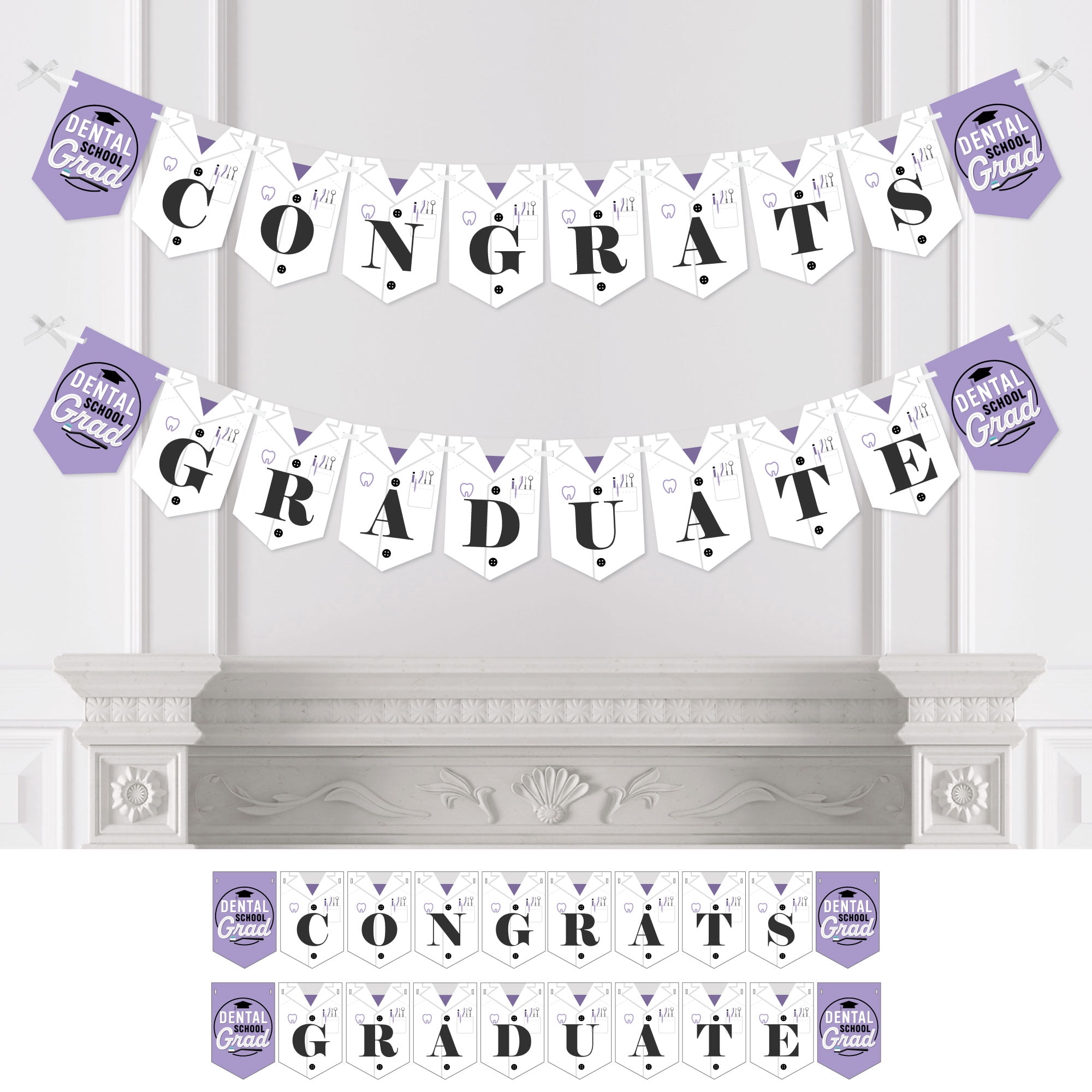 Big Dot of Happiness Dental School Grad Dentistry and Hygienist Graduation Party Bunting