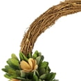 thumbnail image 2 of Benzara Wooden Shaving Wreath with Flower and Petal - Brown/Yellow, 2 of 2