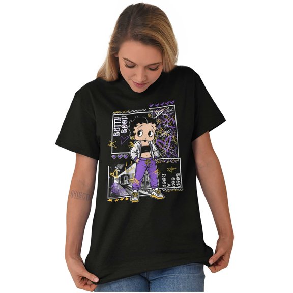 Betty Boop Urban Marker Art Graffiti Short Sleeve Women's Graphic Tee Brisco Brands S