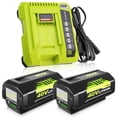 thumbnail image 1 of Batería de repuesto de 7,5 Ah y cargador de 40 V Ryobi OP4026, paquete de 2, 1 of 7