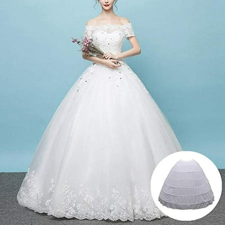 Lhcer Full Shape 6 Hoop Skirt Ball Gown Petticoat Bridal Crinoline