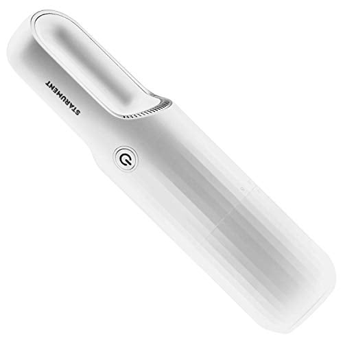 STARUMENT Aspiradora de mano portátil inalámbrica para polvo, pelo de mascotas, suciedad, hogar, interior del coche, ligera, fácil de usar, diseño compacto, batería recargable con cable USB-C, color