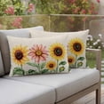 thumbnail image 4 of Spring Sunflower Pillow Covers 2 Pack Floral Leaf Pillowcase Waterproof Outdoor Throw Pillow Cover for Patio Balcony Rectangular Cushion 20”x12”, 4 of 9