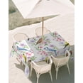 thumbnail image 2 of 52x70 Inch Outdoor Tablecloth with Umbrella Hole Zipper Rectangle Spring Floral Rectangular Tablecloths Waterproof Farmhouse Flowers Birds Botanical Watercolor Patio Table Cloth Cover for Picnic, 2 of 8