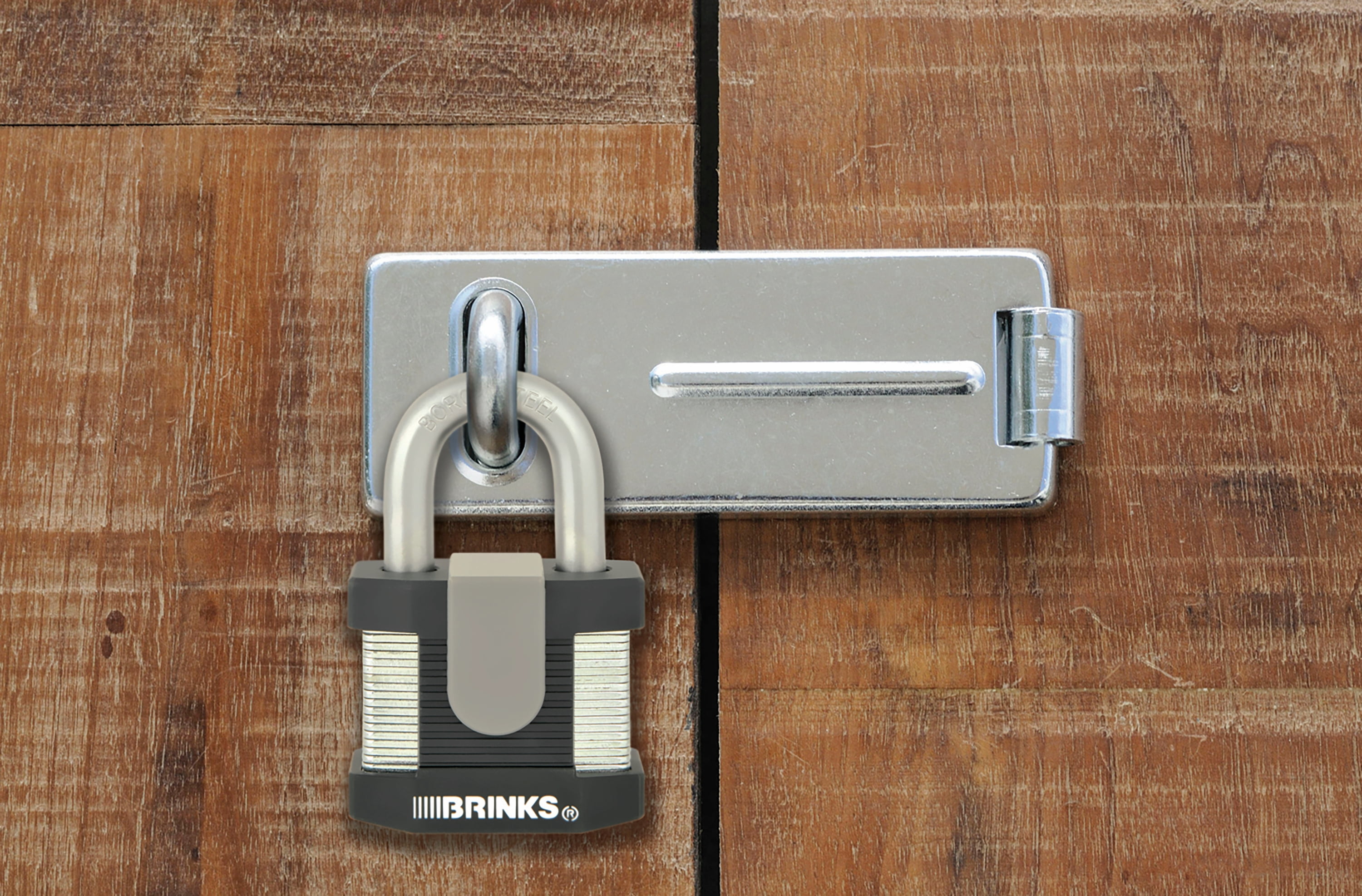 Brinks Zinc-Coated Fixed Staple Hasp with Hardened Steel Loop, 4.5 inch