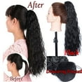 thumbnail image 7 of MY-LADY Drawstring Corn Wave Ponytail Curly Clip in Hair Bun Extensions Synthetic Long Hair for Women Black Brown Blonde 18", 7 of 7