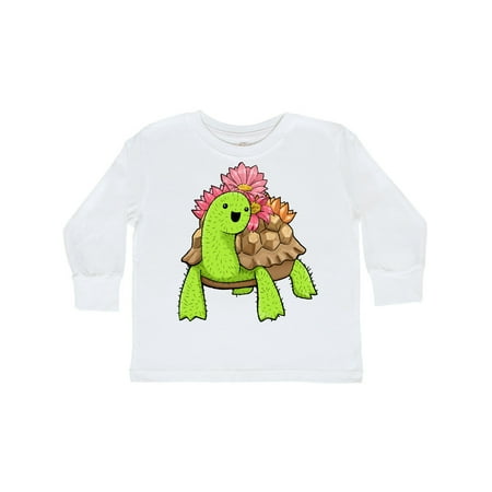

Inktastic Cactoise- Cactus Turtle with flowers Gift Toddler Boy or Toddler Girl Long Sleeve T-Shirt