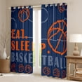 thumbnail image 2 of Basketball Curtains Sport Game Ball Theme 30%-50% Blackout Curtains Basketball Room Decor Living Room Curtains Sports Bedroom Curtains Teen Sports Window Curtains Navy Blue Orange,2 Panels 42"Wx84"L, 2 of 5