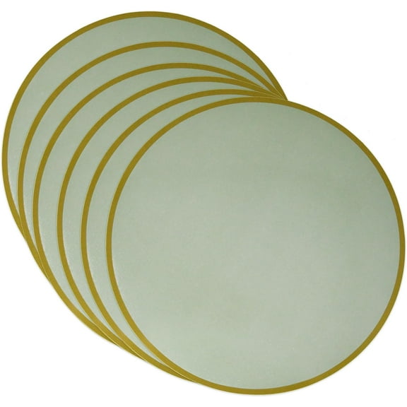 50 Pcs Sage Green Paper Place Mats Disposable Round Table Mat Doilies Coated Placemats for Wedding Banquet Birthday Party Dining Tableware Decor 13.5"
