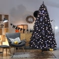 thumbnail image 4 of UBesGoo 7.5ft Black Pre-lit Christmas Tree, Hinged Artificial Pine with 1350 Tips, 400 LEDs & Remote Control, 4 of 11