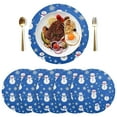 thumbnail image 3 of Snowmen and Snowflakes 15.4in Diameter PVC Plate Mat, Heat-Resistant and Cuttable, Kitchen Decor, 3 of 7