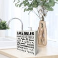 thumbnail image 6 of Zomyto 7"x7" Rustic Farmhouse Style Lake Rules Box Sign Wood Desk Sign Decor Lake Theme Wooden Block Plaque Box Sign Lake House Cottage Home, 6 of 6