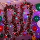 thumbnail image 4 of Guirnalda de confeti para árbol de Navidad de 78,7 pulgadas, color verde, dorado, rojo y rosa, con copos de nieve de plástico | Decoración festiva para fiestas navideñas, guirnaldas DIY, envoltura, 4 of 6