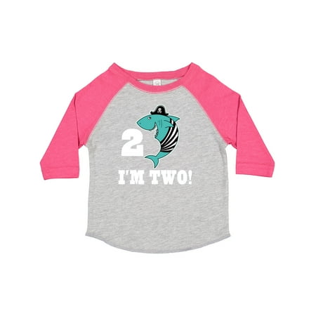 

Inktastic 2nd Birthday Shark Party 2 Year Old Pirate Gift Toddler Boy or Toddler Girl T-Shirt