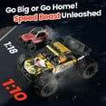 thumbnail image 5 of JoyStone 1:10 Large RC Car 35+MPH Hobby Grade Fast RC Truck with Lights, 4WD All Terrain off Road Monster Truck Electric Vehicle with 2 Batteries for Adults Boys, Yellow, 5 of 10