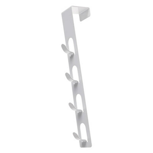 Door Back Hanger Hook, 4 Hooks Reasonable Vertical Clothes Hook For Bathroom Black,White