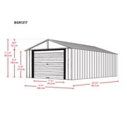 Arrow Murryhill 12 x 17 x 9 ft Grey Steel Garage