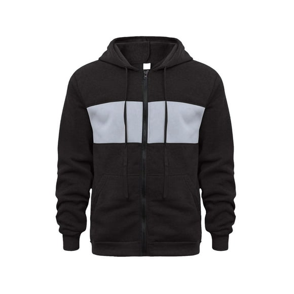QIPOPIQ Men's Color Block Hoodie-Full Zip Ultimate Heavyweight Fleece Hoodie-Camo zip up hoodie With Kanga Pocket Clearance
