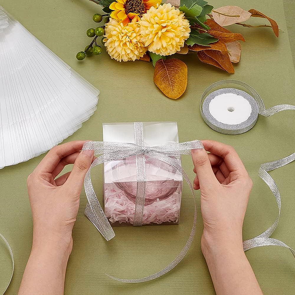 Plastic Easter Party Favor Box 3.5 x 3.5 x 3.5inch Transparent Gift Box Plastic Storage Container for Packaging Cube Birthday Wedding Party