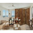 thumbnail image 4 of Wooden 4 Panel Floor Screen with Nailhead Trim Accents, Brown - Saltoro Sherpi, 4 of 5