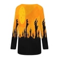 thumbnail image 4 of Odeerbi Halloween Vintage Graphic Shirts for Women Long Sleeve Retro Blouse Summer Fashion 2024 Casual Print Round Neck Loose T-shirt Tops Orange, 4 of 5