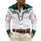 thumbnail image 1 of Camisetas de Navidad de Manga Larga de los Hombres Imprimir de Moda Casual Manga Larga Turndown Collar Blusa para Primavera Invierno Al Aire Libre Diario, 1 of 4