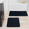 thumbnail image 1 of Lavish Home 67-16-BL Ensemble de Tapis de Bain à Rayures en Mousse à Mémoire de Forme 2 Pcs - Noir, 1 of 10