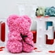thumbnail image 1 of Oso de rosa, oso de peluche, oso de flor artificial, el mejor regalo para el día de San Valentín $ Oso de flor de rosa Oso de flor de burbuja $ Juguete de oso de abrazo de flor inmortal de simulación, 1 of 5