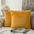 thumbnail image 1 of Juego de 2 fundas de cojín decorativas de terciopelo para sofá, funda de almohada súper suave para decoración del hogar, sala de estar, dormitorio para sofá, color amarillo y naranja, 1 of 8