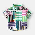 thumbnail image 2 of KAUOD Toddler Baby Boys Summer Shirts Standing Collar Short Sleeves Button Down Shirt Little Kids Hawaii Beach Tops, 2 of 4