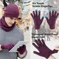 thumbnail image 6 of Spencer Winter Hat Scarf Gloves and Ear Warmer 4-Piece Set, Warm Beanie Hat Touch Screen Gloves Set Winter Gifts Neck Warmer Ear Muffs for Men Women, 6 of 11