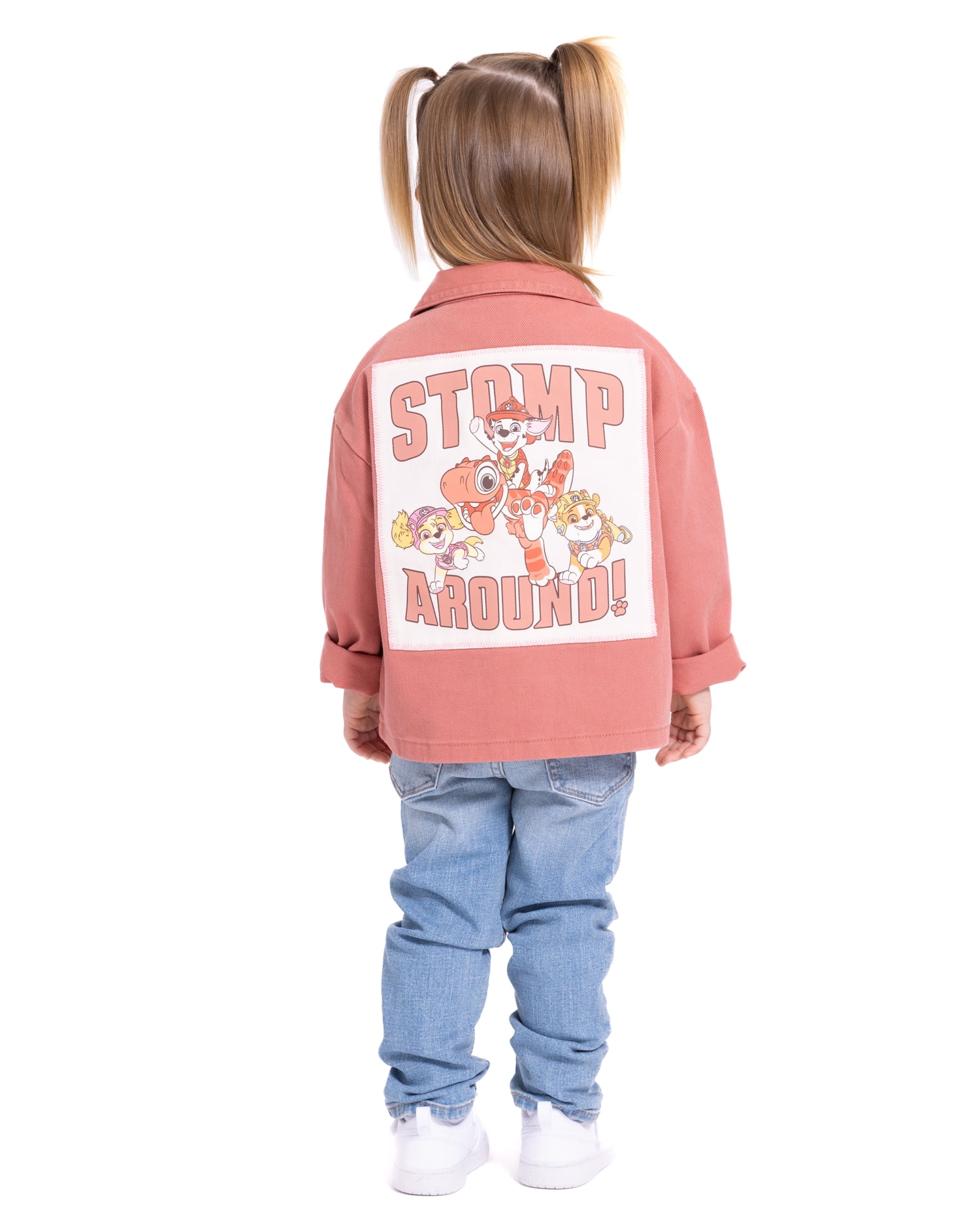 Paw Patrol Movie Toddler Girls' Front Back Graphic Shacket with Long Sleeves, Sizes 12M-5T