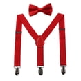thumbnail image 1 of GUCHOL Bretelles Rouges Nœud Papillon pour Garçons et Filles Ensemble d'Accessoires Classiques Élastiques Réglables Âge 1 à 13 Ans (Rouge, 26 Pouces (1 - 5 Ans)), 1 of 4