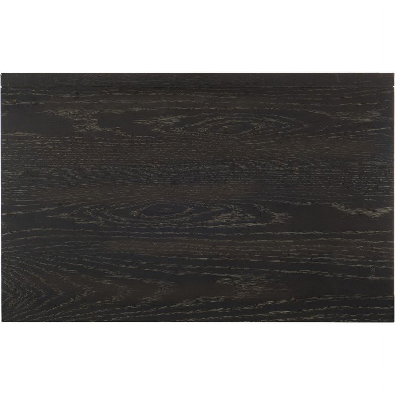 Lexicon Grant Oak and Engineered Wood 2-Drawers Nightstand in Ebony/Silver