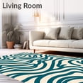 thumbnail image 2 of ODIKA 4'x6' Machine Washable Non-Slip Area Rug, Modern Abstract Wave Design Featuring Spiraled Athletic High Traffic Rug, Blue, 678869, 2 of 7