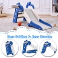 thumbnail image 2 of Toddler Foldable Slide for Toddlers Kids Indoor Baby Plastic Play Slide with Basketball Hoop and Ball, 2 of 6