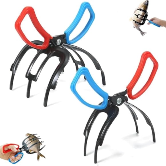 Double-Toothed Three-Toothed Fish-Controlling Pliers, Metal Fishes Pliers Gripper, Multifunctional Fishes Pliers for Outdoor Fishing, Lightweight Fishing Accessories