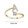 thumbnail image 3 of Fridja Jewelry Personalized Gold Bold Initial Letter Open Ring Adjustable Women Statement Rings Party|Women Signet Ring|18K Gold Plated Open Alphabet Rings|Letter A to Z, 3 of 9