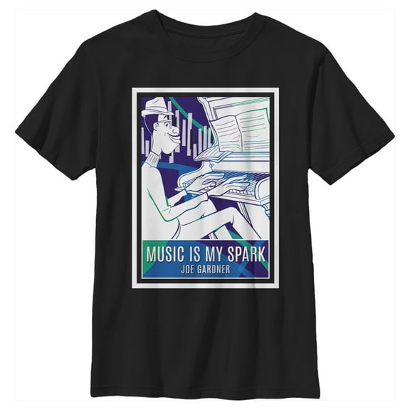 Boy's Soul Music Is My Spark  Graphic Tee Black Small