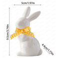 thumbnail image 2 of Easter Bunny Figurine 4inch, Blue Sitting Porcelain Resin White Rabbit Statue with Colorful Checkered Bow Modern Bunnies Art Sculpture Minimalism Home Aesthetic Table Centerpieces, 2 of 12
