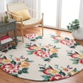thumbnail image 2 of SAFAVIEH Jardin Alayna Floral Wool Area Rug, Ivory/Red, 6' x 6' Round, 2 of 8