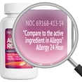 thumbnail image 4 of HealthA2Z® Allergy Relief, Fexofenadine Hydrochloride 180 mg Tablets, 24-Hour Non-Drowsy Antihistamine, Indoor & Outdoor Allergy Symptom Relief, 250 Count, 4 of 6