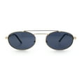 thumbnail image 5 of Retro Top Double Bridge Hustler Oval Metal Rim Sunglasses Gold - Black, 5 of 8