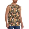 thumbnail image 2 of Uemuo Squirrel Mushroom Yellow Flower Pattern Men's Sleeveless T-Shirt,Muscle Athletic Tank Top, Moisture-wicking Quick-dry Breathable Classic Tee Top for Gym Run Outdoor Sports-Small, 2 of 8